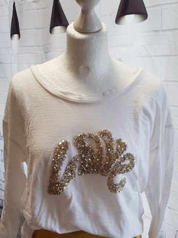 Shirt Aust Größe Small/Medium in Weiß und Gold
