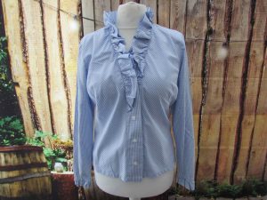 Bluse KR 44 in Blau| Weiß