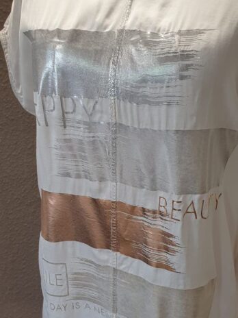 Shirt “ Made in Italy “ Größe 42 in Beige/Silber/Gold