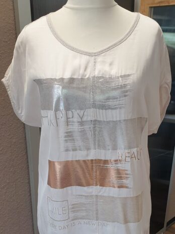 Shirt “ Made in Italy “ Größe 42 in Beige/Silber/Gold