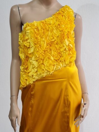 Kleid Größe 38 in Gelb maßgeschneidert