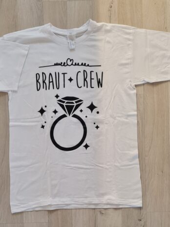 Shirt  „B&C“ M in Weiß/Schwarz/Print