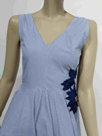 Kleid „Kocca“ L Blau/Weiß/Gestreift