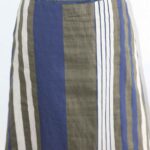 Rock “ Jones “ Größe 38 in Olivgrün/Blau/Beige gestreift 31% Leinen 29% Baumwolle