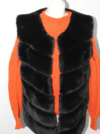 Gilet “ Made in Italy “ Größe 40 in Schwarz/Webpelz Fake-Fur NEU!