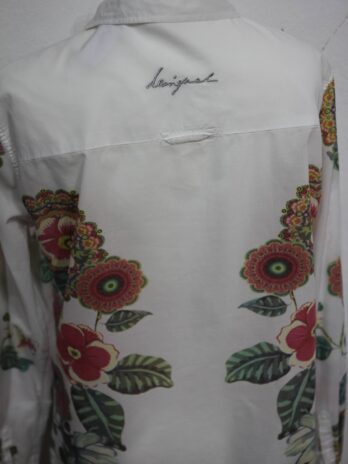 Bluse „Desigual“ Größe 40|42 in Weiß|Floral
