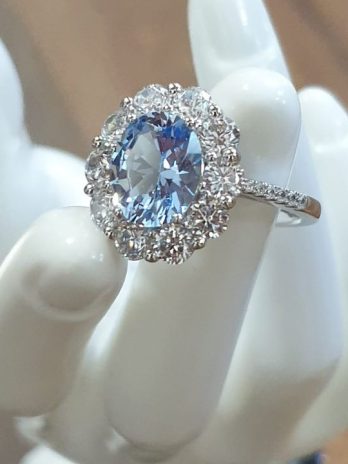 Ring “ No Name “ in Silber/Blau punziert Ringgröße 22