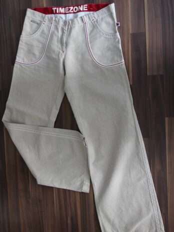 Jeans „Timezone“ Größe 42 in Beige|Rot/Wide Leg
