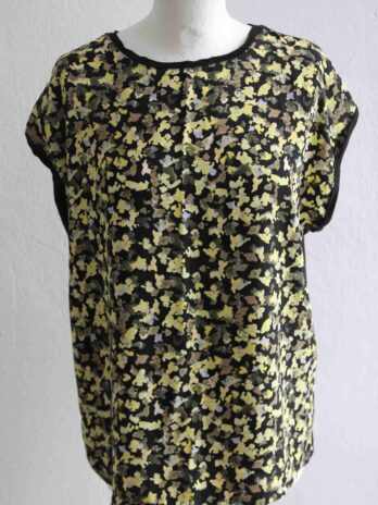 Shirt „S.Oliver“ 40 in Gelb|Schwarz Floral