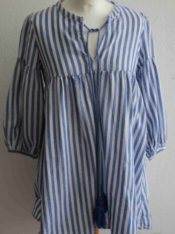 Bluse „Made in Italy“ M in Blau|Weiß gestreift