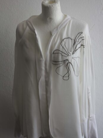 Bluse „by Captain Tortue“ 38 in Offwhite bestickt