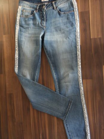 Jeans „Alba Moda“Größe 38 in Blau mit Pailletten