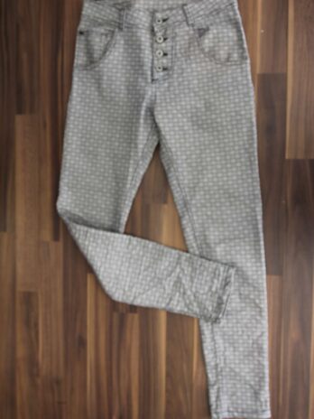 Hose „Made in Italy“ 36 in Grau|Weiß gemustert
