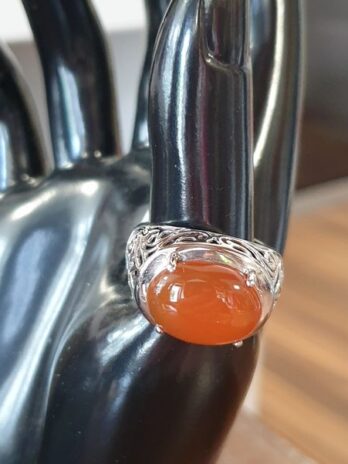 Ring “ Pierre Lang “ in 925 Sterlingsilber punziert Oranger Stein Ringgröße 59