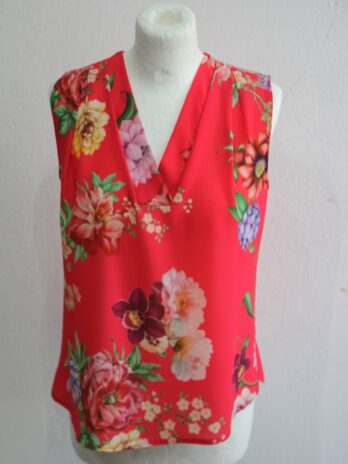 Top „Made in Italy“ 36 in Rot Floral