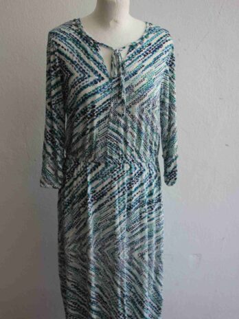 Kleid „Nala“ 36 in Blau|Weiß|Türkis gemuster