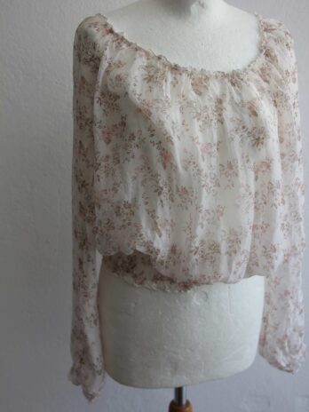 Bluse „Made in Italy“ S|M in Rosa|Beige gemustert Seide