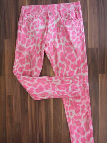 Hose „Made in Italy“ XL in Rosa|Pink gemustert