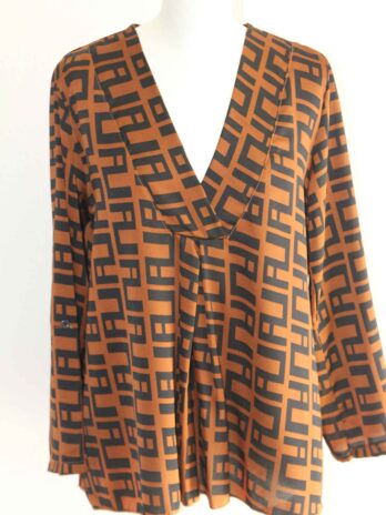 Bluse „Dani“ Größe 38 in Schwarz|Cognac