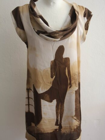Kleid „VOI.“ 36 in Braun|Beige gemustert