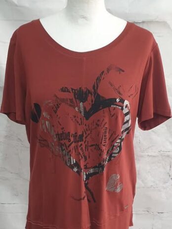 Shirt “ Jones “ Größe 38 in Terracotta/Schwarz Print