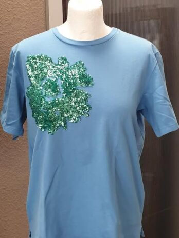 Shirt “ Max Mara Weekend “ Größe 36 in Blau/Grün Pailletten