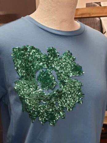 Shirt “ Max Mara Weekend “ Größe 36 in Blau/Grün Pailletten