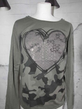 Shirt „Aust“Größe M in Khaki|Camouflage mit Print