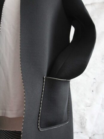 Jacke „Comma“Größe 38 in Schwarz|Weiß gestreift Neopren