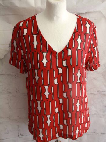 Bluse „Jones“ 36 in Rot|Weiß|Schwarz