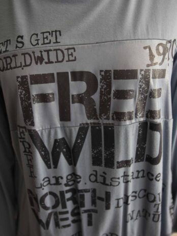 Shirt „Jones“ 36 in Blau|Schwarz mit Print