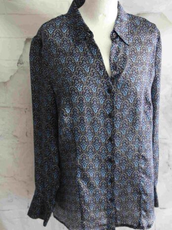 Bluse „Alba Moda“ 42 in Blau gemustert