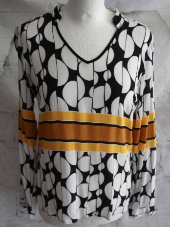 Bluse “ Jones “ Größe 36 in Schwarz/Weiß/Gelb