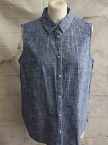 Bluse „Tom Tailor“ 40 in Blau|Weiß