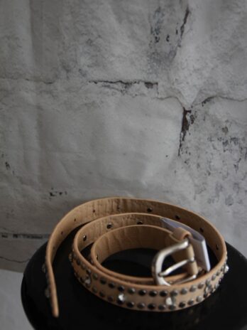 Gürtel „No Name“ 90cm in Beige mit Nieten