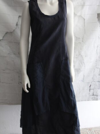 Kleid „European Culture by David Peppicelli“Größe 36 in Dunkelblau  Leinen+Baumwolle