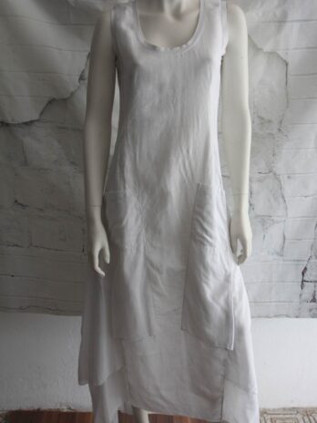 Kleid „European Culture by David Peppicelli“Größe 36 in Weiß Leinen+Baumwolle