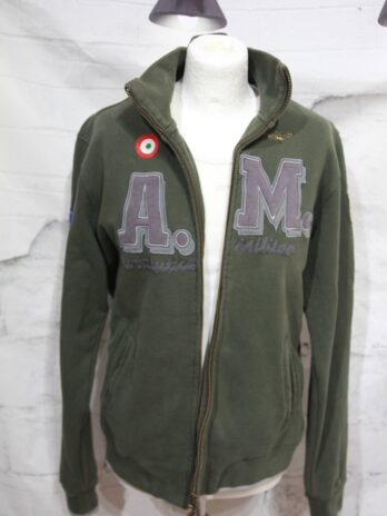 Sweaterjacke „Aeronautica“Größe 40 in Oliv