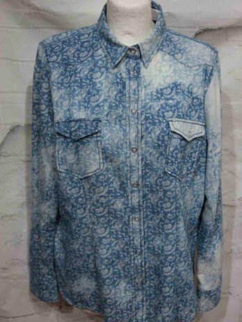 Bluse „Jones“Größe 42 in Blau gemustert
