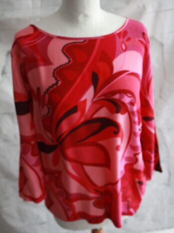 Bluse „Jones“Größe 38 in Rot|Pink gemustert