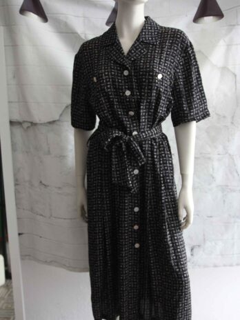 Kleid „KL by Karl Lagerfeld“Größe 40 in Dunkelblau/Beige100% Seide