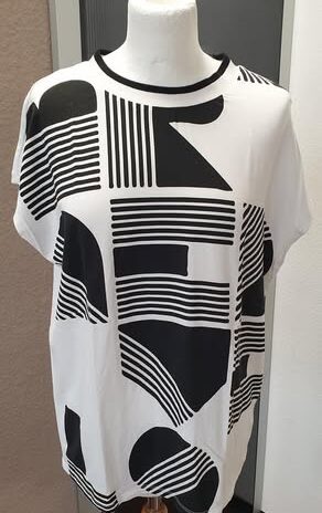 Shirt “ Opus “ Größe 40 in Schwarz/Offwhite gemustert