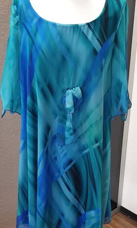 Kleid “ Eroke “ Größe 36 in Türkis/Blau gemustert