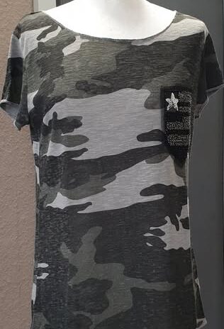 Shirt “ Key Largo “ Größe M in Khaki/Grau/Camouflage gemustert