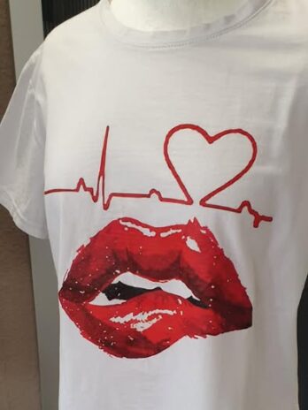 Shirt “ Made in Italy “ Größe L in Weiß/Rot/Print