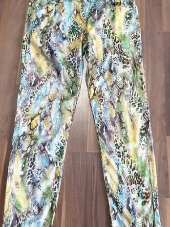 Hose “ Wanli Fashion “ Größe 38 in Türkis/Grün/Gelb gemustert