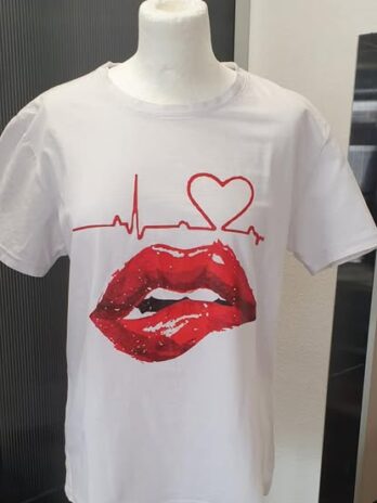 Shirt “ Made in Italy “ Größe L in Weiß/Rot/Print