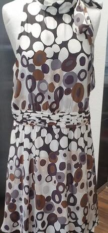 Kleid “ Oltre “ Größe 38 in Offwhite/Braun/Grau gemustert