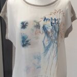 Shirt “ Le Comte “ Größe 38 in Beige/Blau gemustert