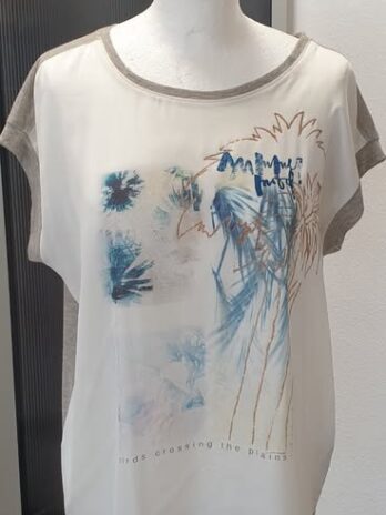 Shirt “ Le Comte “ Größe 38 in Beige/Blau gemustert